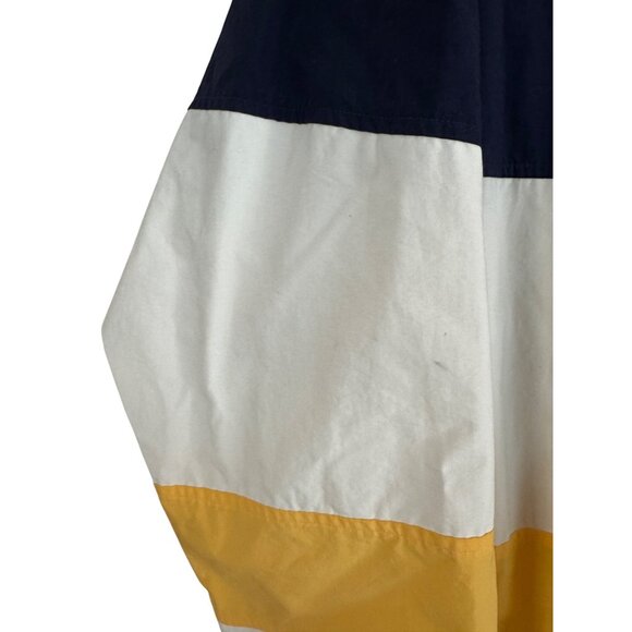Vintage 90s Izod Colorblock Nylon Windbreaker XL Navy White & Yellow Pullover Ja - Picture 5 of 6